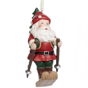 Елочная игрушка Славный Санта в грибной шапочке 11 см, подвеска Goodwill фото 1