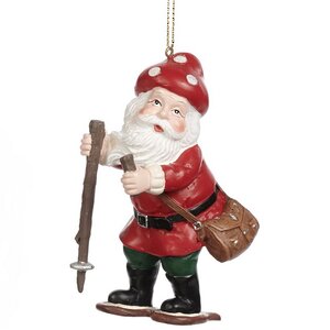 Елочная игрушка Добрый Санта в грибной шапочке 11 см, подвеска Goodwill фото 1
