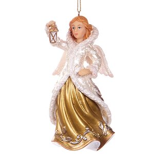Елочное украшение Сияющий Ангел с фонариком 12 см, подвеска Goodwill фото 1