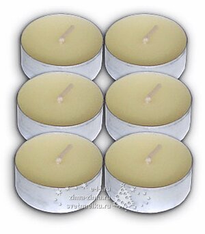 Набор ароматических чайных свечей Ваниль, 4 см, 6 шт. НСК фото 2