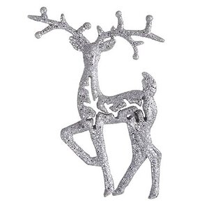 Елочная игрушка Олень с Ветвистыми Рогами 14 см серебряный, подвеска Царь Елка фото 2