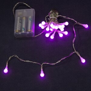 Электрогирлянда Шарики на батарейке 20 фуксия LED ламп, прозрачный ПВХ Koopman фото 1