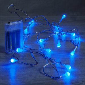 Электрогирлянда Шарики на батарейке 20 синих LED ламп, прозрачный ПВХ Koopman фото 1