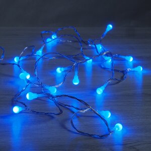 Электрогирлянда Шарики на батарейке 20 синих LED ламп, прозрачный ПВХ Koopman фото 3