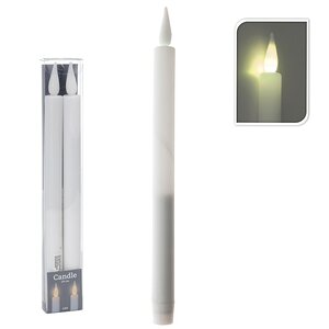 Свеча светодиодная столовая белая классическая, 29*3 см, 2 шт, батарейка Koopman фото 2