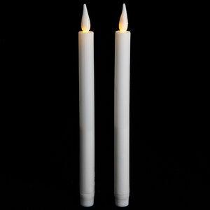 Свеча светодиодная столовая белая классическая, 29*3 см, 2 шт, батарейка Koopman фото 1