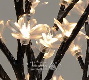 Светодиодное мини дерево Цветущая Яблоня, 45 см, уличное, 48 LED ламп, теплый белый Kaemingk фото 2