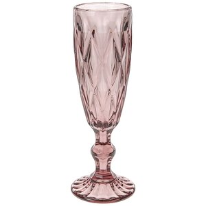 Бокал для шампанского Новогодние грани, 20*6 см, розовый, стекло Koopman фото 1