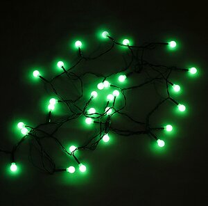 Электрогирлянда для дома Шарики 50 зеленых LED ламп 6.5 м, зеленый ПВХ Holiday Classics фото 1