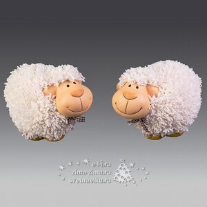 Овца-копилка керамическая с коричневым бантиком, 8х9х14 см Holiday Classics фото 1