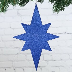 Звезда Вифлеемская с блестками 25 см синяя, пеноплекс МанузинЪ фото 1
