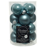 Набор стеклянных шаров 3.5 см голубой туман mix, 16 шт
