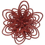Декоративный цветок Аделис 10 см, красный, 3 шт, клипса