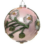 Стеклянный елочный шар Jardin De Grasse 10 см розовый бутон