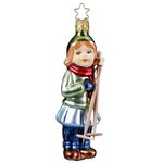 Стеклянная елочная игрушка Девочка Стефания - Снежный Поход 12 см, подвеска