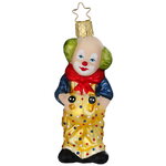 Стеклянная елочная игрушка Клоун Рикко 11 см, подвеска