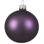 Стеклянный матовый елочный шар Royal Classic 15 см пурпурный шелк