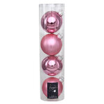 Набор стеклянных шаров 10 см розовое конфетти mix, 4 шт