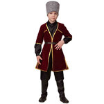 Карнавальный костюм Кавказский мальчик, рост 128 см, бордовый
