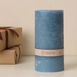 Декоративная свеча Рикардо 14*7 см голубая