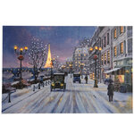 Светодиодная картина Зима в Париже 60*40 см с оптоволоконной и LED подсветкой, на батарейках
