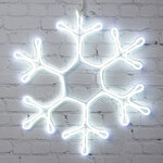 Светодиодная снежинка Аль Митсарр 34 см, 288 холодных белых LED ламп, гибкий неон, IP44