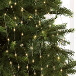 Гирлянда на елку 120-180 см Лучи Росы, 32 нити, 640 теплых белых микро LED ламп с мерцанием, серебряная проволока, IP44