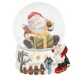 Снежный шар Санта Клаус с Подарком 8 см
