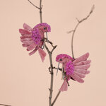 Елочное украшение Лиссабонская Пташка Жанин 9 см розовая, клипса