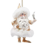 Стеклянная елочная игрушка Санта с другом - Мулен де ла Галетт 14 см, подвеска