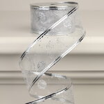 Декоративная лента Элеганца - Мыльные Пузыри 270*4 см серебряная