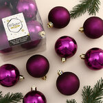 Набор пластиковых шаров Royal Purple 6 см, 12 шт, mix