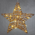 Подвесной светильник Звезда Уиллет - Champagne Scroll 30 см, 20 теплых белых LED ламп, таймер, на батарейках, IP20