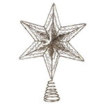 Светящаяся звезда на елку Gold Rene - Crystal 30 см, 10 теплых белых LED ламп, IP20