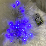 Светодиодная гирлянда Фантазия на батарейках 5 м, 50 синих LED ламп, прозрачный ПВХ, IP20