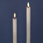 Столовая светодиодная свеча с имитацией пламени Инсендио 26 см 2 шт кремовая металлик, батарейка