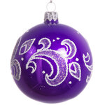 Стеклянный елочный шар Морозец 7 см фиолетовый