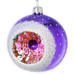 Стеклянный елочный шар Лучистый 8 см фиолетовый