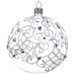 Стеклянный елочный шар Снежный Вальс 8 см