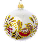 Стеклянный елочный шар Русский орнамент 8 см