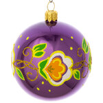 Стеклянный елочный шар Амалия 7 см фиолетовый
