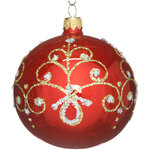 Стеклянный елочный шар Феерия 8 см красный