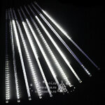Светодиодная гирлянда Тающие Сосульки 10*0.5 м, 600 холодных белых LED ламп, черный ПВХ, 10 м, IP44