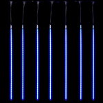 Светодиодная гирлянда Тающие Сосульки 10*0.8 м, 840 синих LED ламп, черный ПВХ, 10 м, IP44