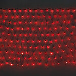 Гирлянда Сетка 1.4*1.1 м, 160 красных микроламп, зеленый ПВХ, контроллер