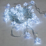 Светодиодная гирлянда Алмазы 36 холодных белых LED ламп 5.1 м, прозрачный ПВХ