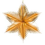 Звезда из фольги Резная 30 см ярко-золотая