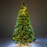 Искусственная елка с гирляндой Власта 180 см, 500 разноцветных/теплых белых LED ламп, контроллер, ЛИТАЯ + ПВХ