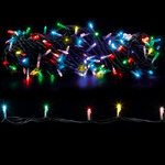 Светодиодная гирлянда 20 м, 200 разноцветных RGB LED с быстрой сменой цветов, зеленый ПВХ, соединяемая, IP44