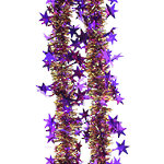 Мишура Звездопад 2 м*32 мм золотая с фиолетовым